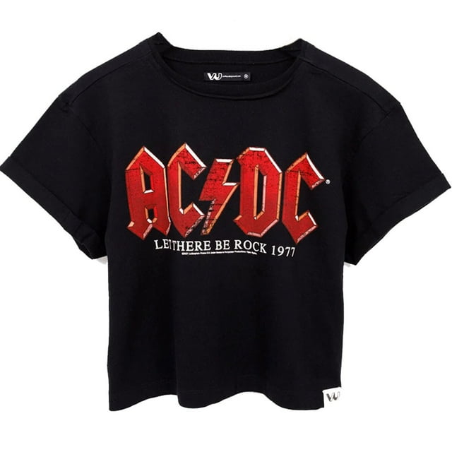 AC/DC - Camiseta Let There Be Rock para Mujer (Negro)