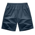 thumbnail image 3 of Men's Running Shorts Ice Silk Quick-Dry Athletic Work Shorts with Elastic Waist Drawstring and Loose Fit Short Summer Casual Style Blue M, 3 of 3