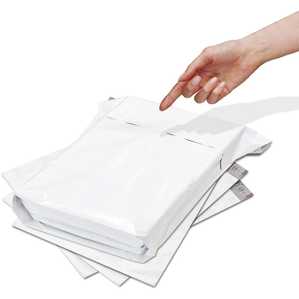 Pack of 50 Large Gusseted Poly Mailers 13 x 13 x 4 White Shipping ...