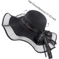 thumbnail image 3 of Sombrero de paja para mujer, plegable, de ala ancha, con protección UV UPF50, para viajes, para playa y verano, 3 of 7