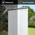 thumbnail image 2 of SYNGAR Storage Sheds 5 x 3 ft, Outdoor Storage Cabinet with Lockable Door Sloped Roof, Outdoor Storage Box Waterproof UV Proof for Patio Garden, Metal Tool Shed, White, 2 of 6