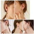 thumbnail image 6 of Big Gold Hoop Earrings for Women, Hypoallergenic Post Thin Loop 14K Gold Plated Hoop Earrings Set for Women, 3 Pairs, 6 of 10