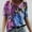 Purple, variant on Aloohaidyvio Tops for Women,Womens Fashion Printing Casual V-Neck Short Sleeve Loose T-Shirt Tops
