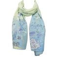 thumbnail image 3 of Wrapables® Floral Bird Print Polyester and Silk Oblong Scarf, Honeydew, 3 of 4