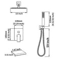 thumbnail image 4 of Rain Shower System Chrome Tub Shower Faucet Set 10 Inch Square Rainfall Shower Head with Handheld Sprayer and Waterfall Tub Spout, 4 of 7