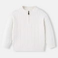 thumbnail image 2 of Zshosam Toddler Sweaters Toddler Baby Boy Sweater Long Sleeve Crewneck Sweater Warm Fall Winter Knit Pullover Tops Size 8T 9T,(White 8-9 Years), 2 of 5
