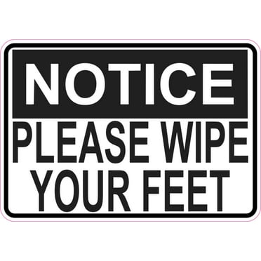 5in x 3.5in Please Wipe Your Feet Magnet Vinyl Signs Magnetic Door Sign