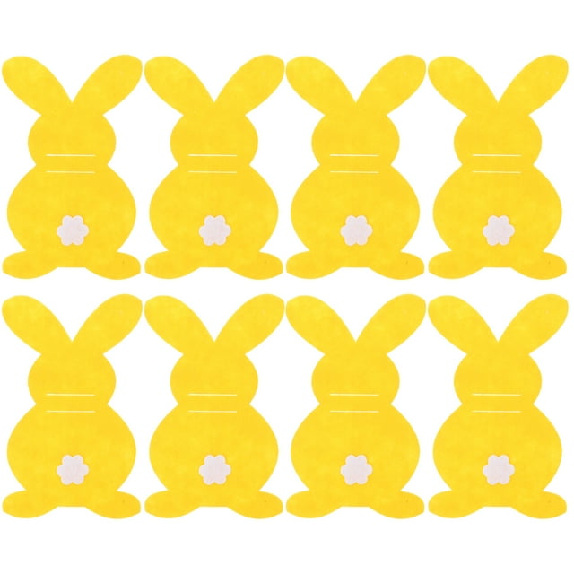 8pcs Silverware Sleeve Easter Party Silverware Bag Cutlery Holder Flatware Rabbit Shaped Pocket