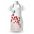 thumbnail image 3 of Love Apron, Bird Sings Sitting Hearts Twitting Springtime Garden Oriental, Unisex Kitchen Bib with Adjustable Neck for Cooking Gardening, Adult Size, Cadet Blue Mauve, by Ambesonne, 3 of 4