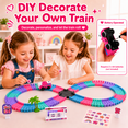 thumbnail image 3 of JoyStone 228PCS Race Track Toys for Kids, DIY Flexible Train Track Set with Electric Locomotive, Gas Station and Ramps, Railway Building Toy, 3 of 6