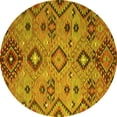 thumbnail image 1 of Ahgly Company Indoor Round Southwestern Yellow Country Area Rugs, 5' Round, 1 of 4