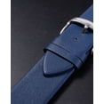 thumbnail image 4 of Uxcell Genuine Leather Band Smooth Flat Leather Watch Strap for Men and Women Dark Blue/Silver Tone 14mm, 4 of 7