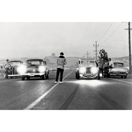 American Graffiti classic hot rod drag race scene Milner's '32 Ford Coupe & Falfa's '55 Chevy 24x36 (Hot Rod Best Scenes)