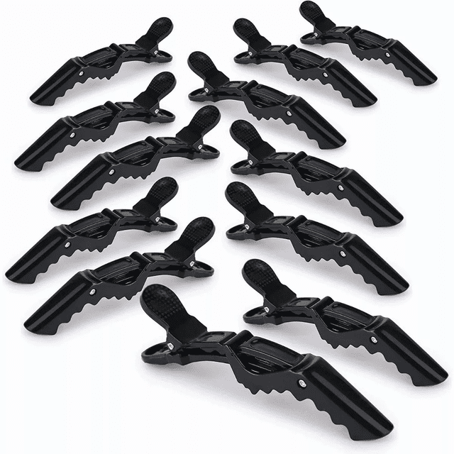20 Pcs Cocodrilo Antideslizantes Pinzas Para Cabello Fijas Negro