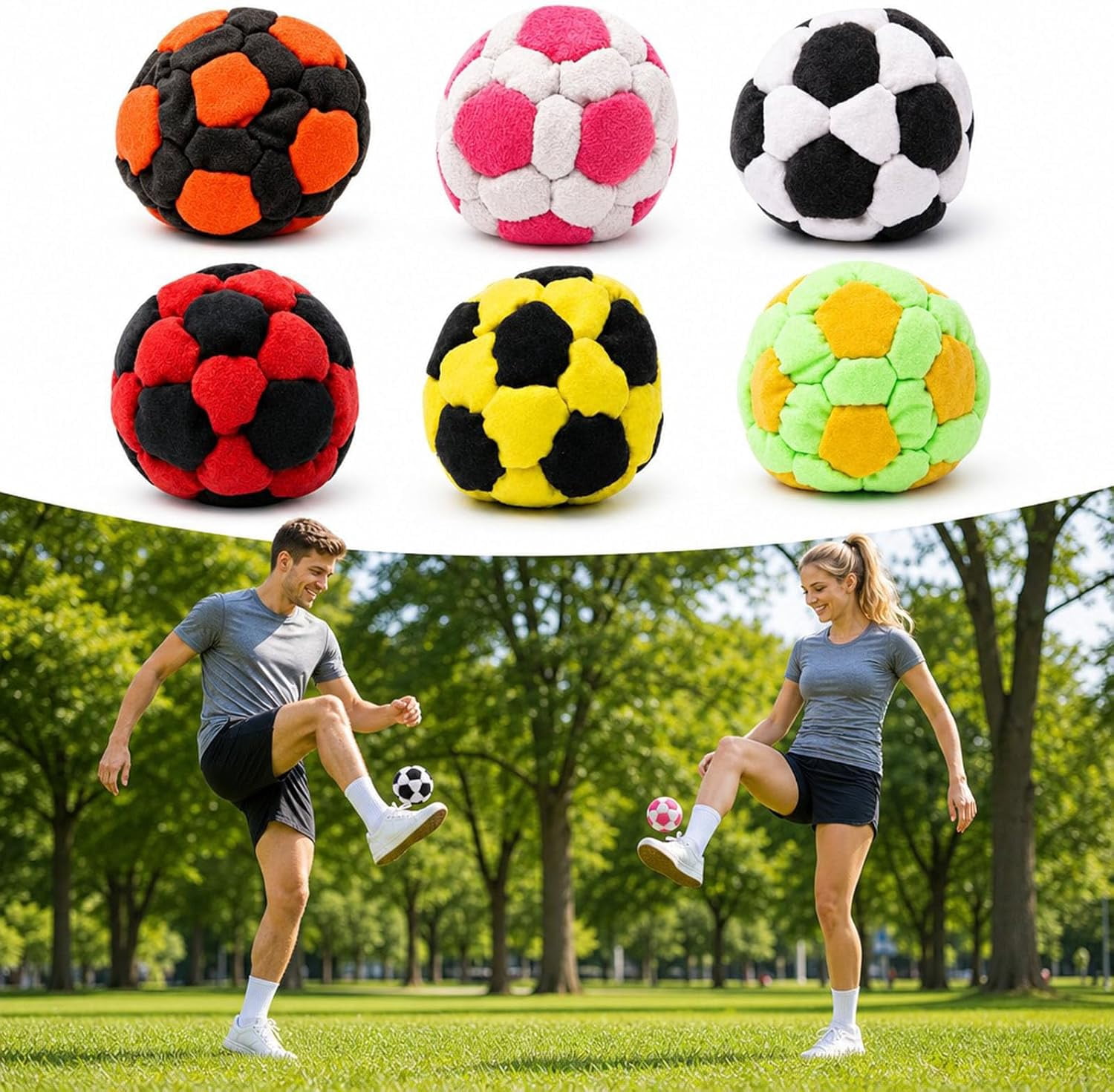 Footbags Sacks, 2026 Novelty Hand-Made Knitted Foot Bag Sack, Fun Crochet Footbag for Adults Outdoor Game