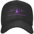 thumbnail image 3 of Hodgkin S Lymphoma Awareness Heart-Beat Plain Baseball Caps Adjustable Washed Twill Low Profile Dad Hats for Men Women Black, 3 of 7
