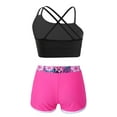 thumbnail image 2 of Zaldita Kids Girls 2 Piece Dance Outfit Printed Camisole and Booty Shorts Set Sports Bra Active Gardenia Rose 14, 2 of 7