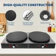 thumbnail image 4 of 16 Inch Double Plate Electric Crepe Maker – Non-Stick Commercial Griddle – Accurate Temperature Control – Gauge Lights – 3500W/3400W – Flat Plate for Pancakes, Home and Restaurant – Double Head, 4 of 8