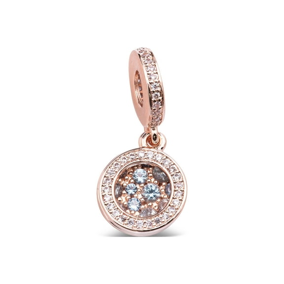 Pandora Colours Sparkling Light Blue Disc Double Dangle Charm - 789186C03
