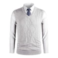 thumbnail image 2 of Mens Wool V Neck Knitted Sweater Vest Cardigan Color Block Casual Versatile Sleeveless Sweater Vest, 2 of 4