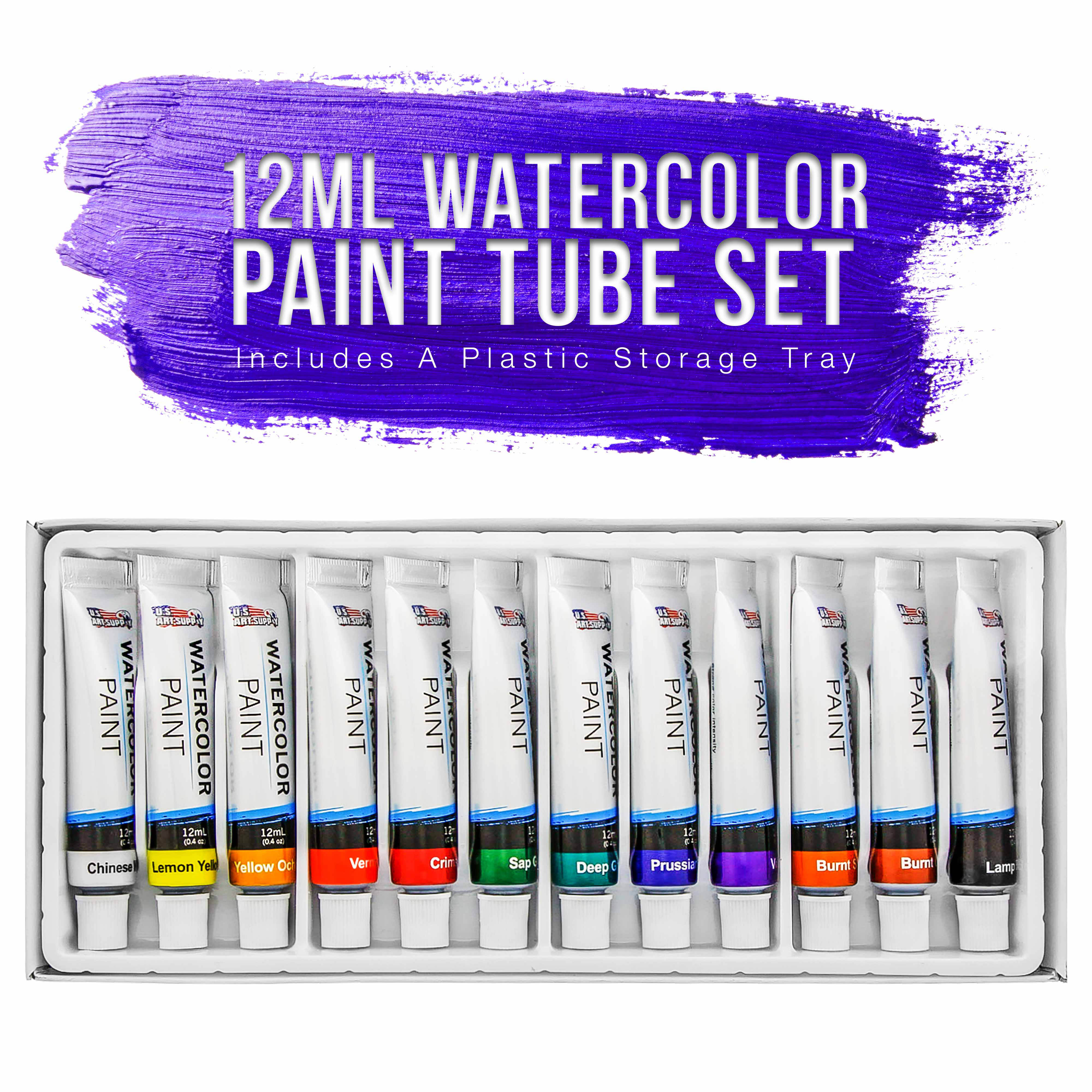 U.s. Art Supply 42-Piece Watercolor Painting Set Wood Easel, 12 Watercolor Tube Colors, Brushes, Watercolor Pan, Paper Pads, Plastic Palette & Color Mixing Wheel - Walmart.com