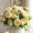 thumbnail image 3 of Artificial Peony Bouquet, Silk Flowers for Wedding Centerpiece, Faux Peony Arrangement for Home Table Vase Decor, Fake Flowers for Bridal Bouquet Party Decoration, 3 of 3