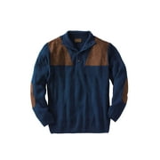 Boulder Creek by KingSize Men's Big & Tall Patch Sweater With Mock Neck