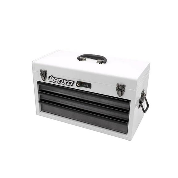 Boxo Tools ECC20301L-GY1 3-Drawer Portable Steel Tool Box White