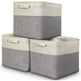 thumbnail image 1 of Foldable Cube Storage Bins Set 13 x 13 x 13 Large Collapsible Storage Cube Organizer and Fabric Storage Basket for Shelf Nursery Home Closet & Office-Set of 3, 1 of 7