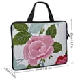 thumbnail image 2 of Werpe Pink Flowers Green Leaves Handheld Laptop Bag Diving Fabric Soft Carrying Travel Case Idea Laptop Sleeve Carrying Bag 10inch, 2 of 5