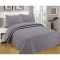 thumbnail image 6 of Bedspread Coverlet 3 Pcs Set Oversized 100 x 106 Queen Size Charcoal Color, 6 of 6