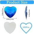thumbnail image 2 of 1 box 100pcs Blue Rhinestone Heart Shape Flat Back Faceted Acrylic Rhinestones Plastic Gems Costume Jewels Embellishments for Jewelry Making Sewing DIY Crafts Home Wedding Decoration, 2 of 6