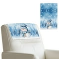 thumbnail image 2 of Xixirimido Christmas Snowman Forest Blue Pattern Leather Recliner Headrest Cover Washable Recliner Headrest Protector Non Slip Chair Head Cover for Sofa Couch Furniture Decor, 2Pcs, 2 of 7