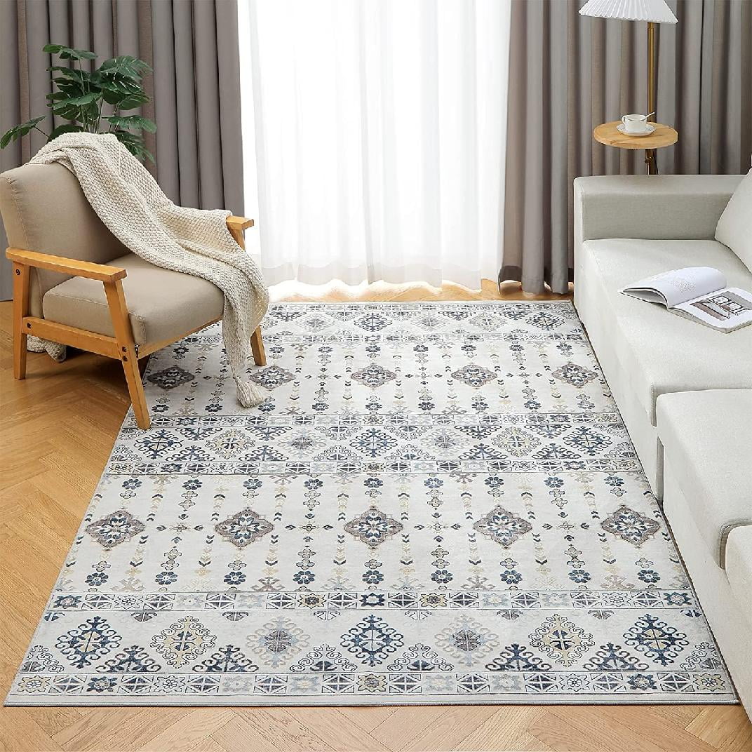 dood Ramkoers Bouwen op Area Rug Living Room Rugs: 4x6 Small Washable Non-Slip Stain Resistant Rug  with Anti Slip Rubber Backing for Bedroom Dining Room Nursery Under Kitchen  Table Home Office - Cream Ivory - Walmart.com