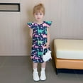 thumbnail image 7 of Girls Flutter Sleeveless Cute Summer Dress Cartoon Dinosaur Print Loose A-Line Princess Swing Dresses for Kids 4-14 Years, 7 of 7