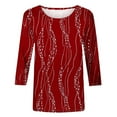 thumbnail image 4 of Neewe 3/4 Length Sleeve Womens Tops Casual V Neck Shirts Soft Basic Tees Business Work Blouses, 4 of 9