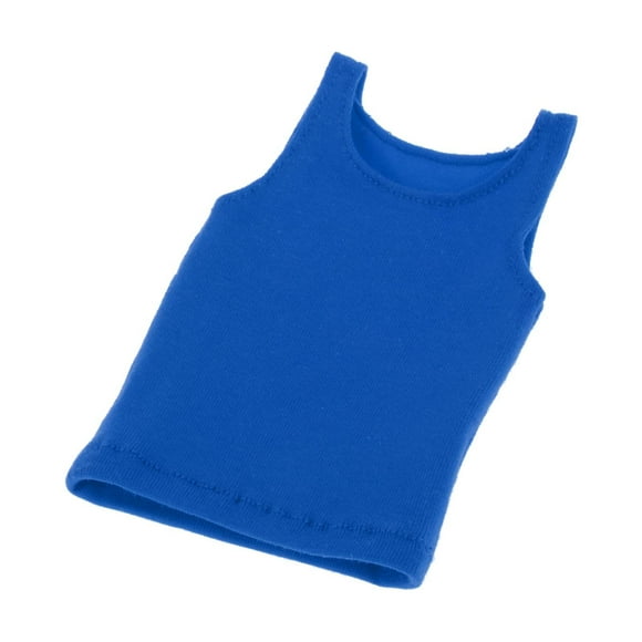 Camiseta de figuras de hombres a escala 1/6, chaleco sin mangas, ropa de muñeca hecha a mano, ropa en miniatura para vestir figuras de 12 pulgadas Azul CUTICAT Figura chaleco sin mangas