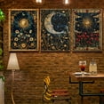 thumbnail image 2 of 3pcs/set frameless retro crescent moon and sun plant design canvas printing beautiful floral and celestial theme landscape picture wall art poster for modern living room bedroom dormitory and home d, 2 of 4