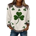 thumbnail image 1 of Chandail de la Saint-Patrick pour Femmes, Tunique à Manches Longues et Col Rond Imprimé Amusant, chandail Vert Décontracté pour Fête de Printemps, Tenue Décontractée pour la Saint-Patrick, 1 of 4