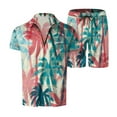 thumbnail image 6 of RATTOYY Two Piece Sets For Men Going Out Seaside Beach Holiday Colorful Printing Zip Short Sleeve Shirt Shorts Outfits Male Comfort Fashionable Basic Casual Sets, 6 of 6