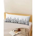 thumbnail image 5 of Grey Botanical Body Pillow Cover 20 x 54 Inch Decorative Pillow Cover Dragonfly Flower Leaf Retro Ink Style Lumbar Pillowcase Seasonal Rectangle Cushion Case for Couch Sofa Bed Living Room, 5 of 7