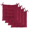 thumbnail image 3 of Square Chair Cushion Pads Pillow Set of 4 Square Sitting Mats with 2 Ties Pearl Cotton Fill for Home Office Floor Car Wine Red 17.72x17.72x2.37in, 3 of 12