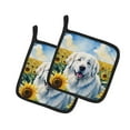thumbnail image 2 of Great Pyrenees in Sunflowers Pair of Pot Holders, 2 of 2