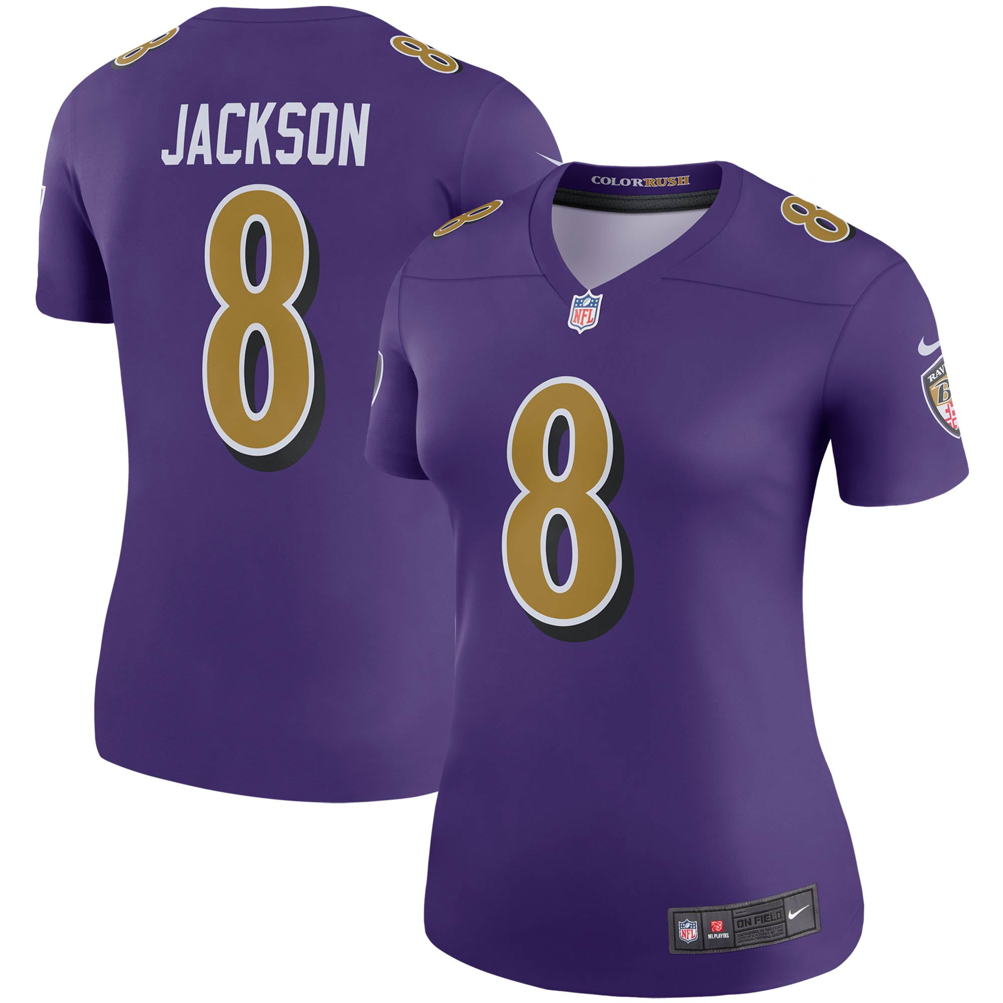 Women's Nike Lamar Jackson Purple Baltimore Ravens Color Rush Legend ...