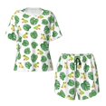 thumbnail image 4 of Picia Frogs And Tropical Leaves Pajamas Sets for Women Soft Short-Sleeved Pjs with Lounge Shorts Two Piece Sleepwear-Large, 4 of 9