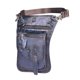 thumbnail image 1 of Hukapapa - Riñonera táctica de piel auténtica para hombre, riñonera cruzada con pierna caída, color azul, 1 of 5
