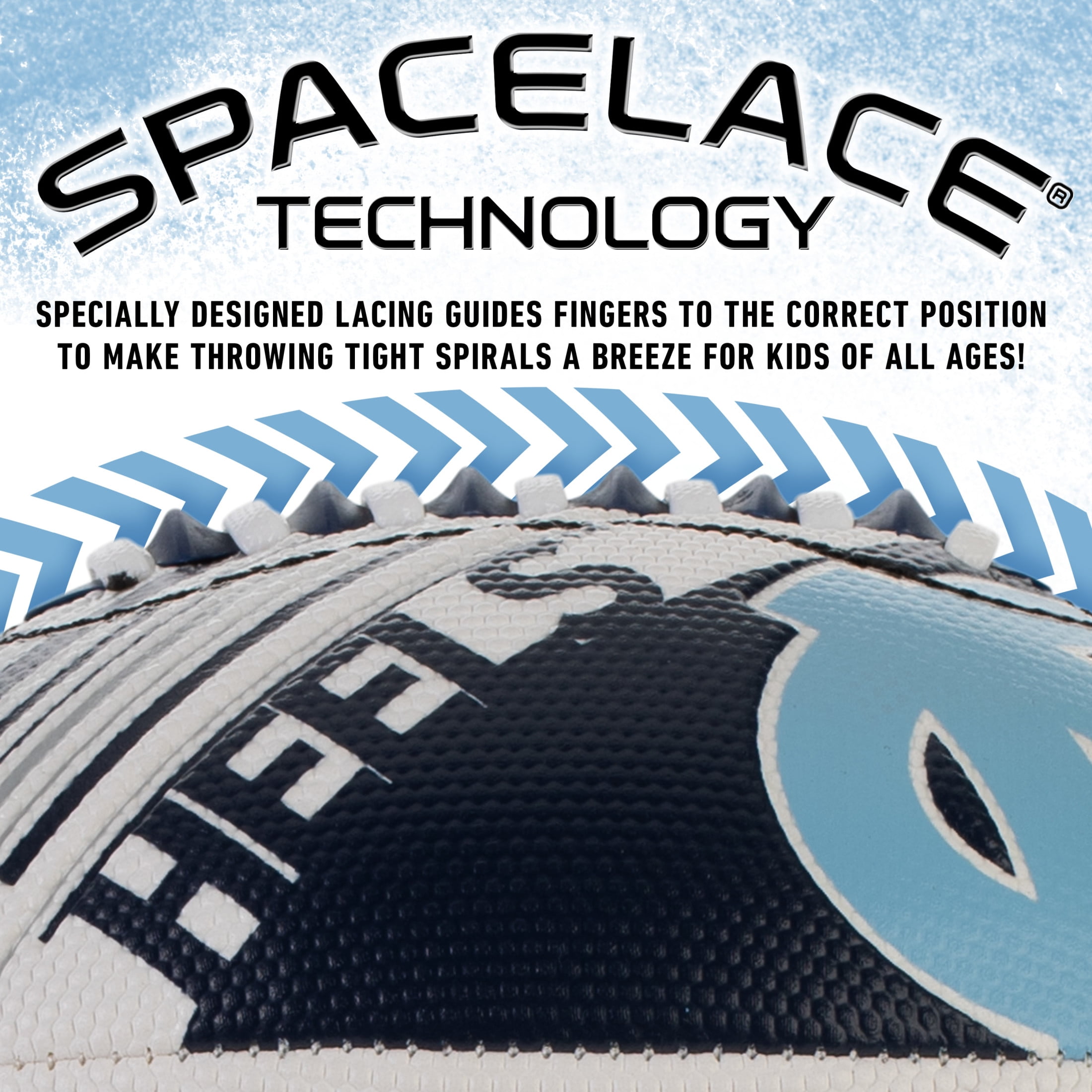 NCAA North Carolina Tar Heels Football - Youth Mini Football - 8.5" Football- SPACELACE Easy Grip Texture- Perfect for Kids !