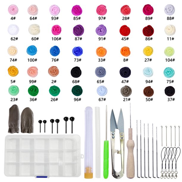 YasTant Needle Felting Kit, 40 Colors Wool Roving for Felting Wool