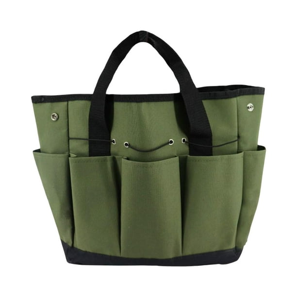 DYNWAVECA Gardening Organizer Tote with Exterior Side Pockets Portable Garden Tote Storage Bag Gardening Tool Storage Bags for Gardening Outdoor Green Walmart