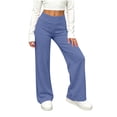 thumbnail image 6 of Jalioing Big Girls Fall Sweatpants Elastic Waist Straight Leg Sport Trousers Fashion Lightweight Solid Pants 5-14 Years, 6 of 9